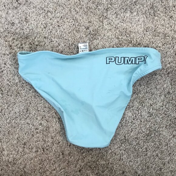 Pump! Retro Teal Water Cheeky Swim Trunks - Picture 3 of 4
